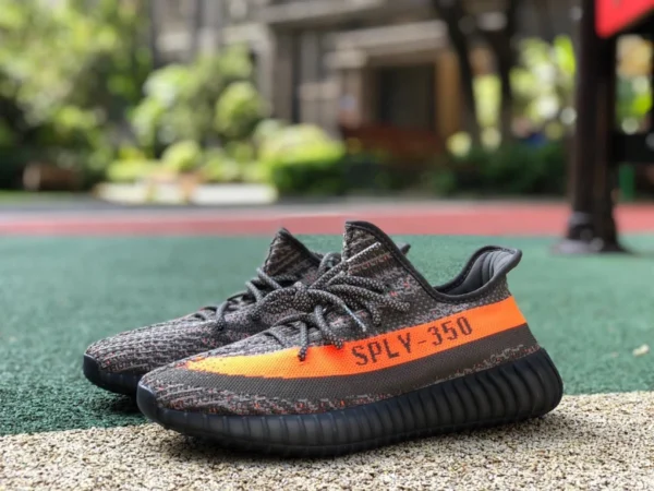 350v2 noir gris orange pur original Adidas Yeezy 350 V2 noir gris orange noix de coco HQ7045