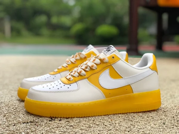 af1 blanc jaune bas Nike Air Force 1 Air Force One bas décontracté CW2288-116