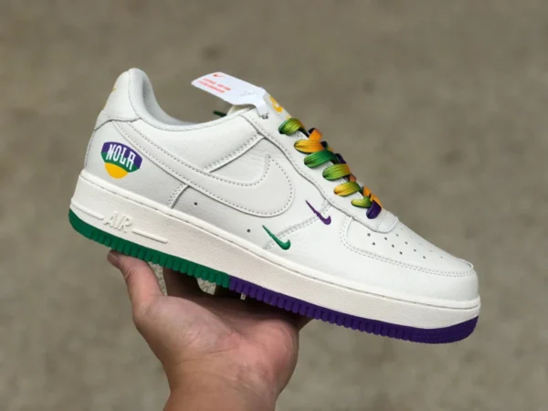 AF1 coutures blanches, vertes et violettes basses Nike Air Force 1 Low '07 su19 baskets basses Air Force One tf8896-303