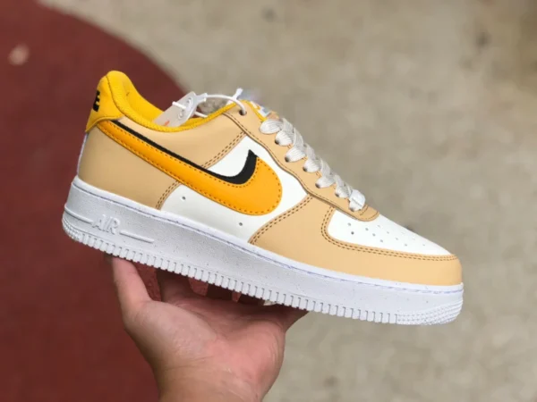 AF1 blanc et jaune double crochet bas Nike Air Force 1 Low AF1 Air Force One blanc et jaune baskets décontractées pour hommes et femmes DX6065-171