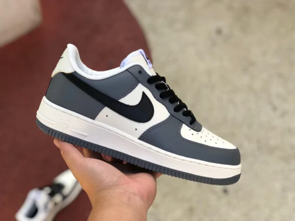 af1 noir et blanc gris Nike Air Force 1 Low Air Force One baskets décontractées classiques blanches, grises et noires FD9063-100