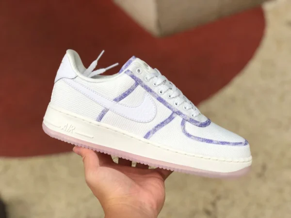 AF1 lavande blanc violet bas pur original Nike Air Force 1 lavande blanc violet bas baskets décontractées pour femmes DV6136 100