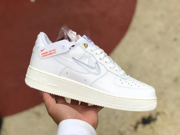 AF1 beige transparent double crochet bas Nike Air Force 1 Low AF1 beige décontracté résistant à l'usure baskets DQ7664-100