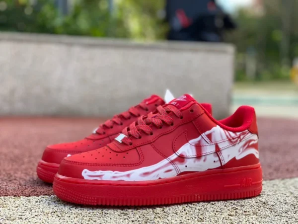 AF1 gros os rouge nike Air Force 1'07 Low gros os transparent rouge X-ray Halloween couleur limitée baskets basses Air Force 1 CU8067-600