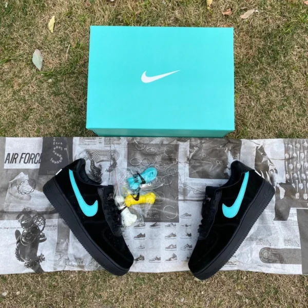 Air Force Black Tiffany T IFFANY & CO./Tiffany x Nike Air Force1 LOW "11837" Tiffany joint baskets rétro tendance pour hommes et femmes, noir Tiff