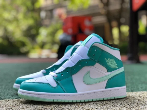 aj1mid Tiffany pur original Air Jordan 1 Mid AJ1 menthe vert petit Tiffany mi-haut rétro chaussures de basket-ball DV2229-300