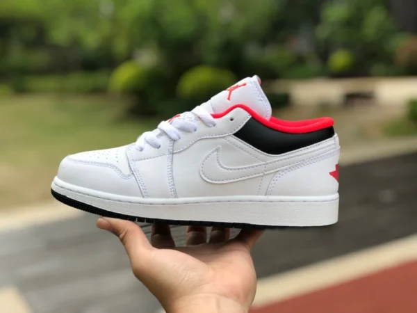 aj1 noir et blanc rouge bas pur original Air Jordan 1 Low AJ1 noir et blanc rouge chaussures de basket-ball basses 553560-160