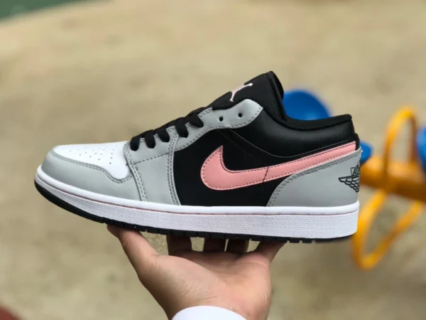 aj1 noir et gris rose bas Air Jordan 1 low AJ1 noir et gris rose baskets basses décontractées bleues tendance pour hommes 553558-062