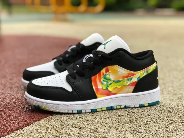 aj1 peinture tie-dye bas Air Jordan 1 Low AJ1 peinture tie-dye femmes basses rétro chaussures de basket-ball décontractées DJ6252-038