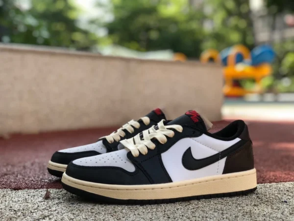 aj1 noir et blanc marron bas AIR JORDAN 1 RETRO LOW CZ0790-061