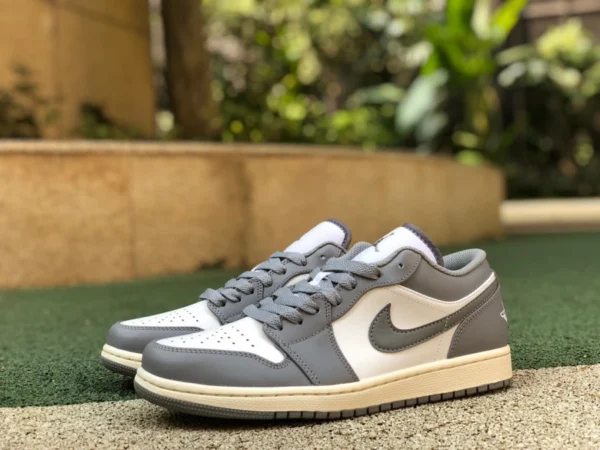 aj1 gris et vieux bas pur original Air Jordan 1 Low AJ1 rétro gris et vieux chaussures de basket-ball basses 553558-053