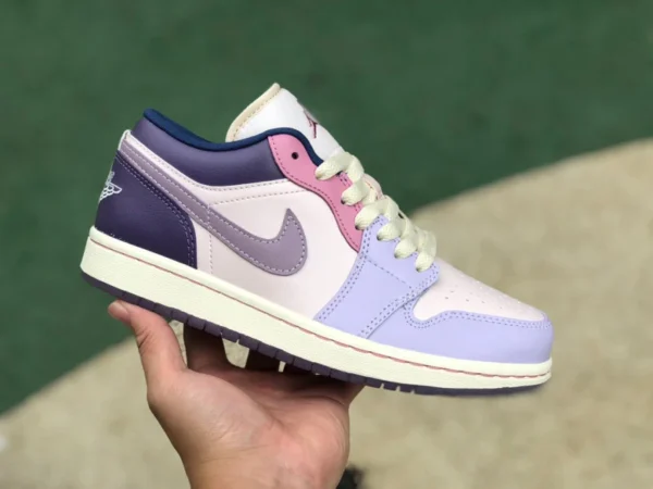 aj1 rose violet bas pur original Air Jordan 1 Low AJ1 Pâques rose violet chaussures de basket-ball basses pour femmes DZ2768-651