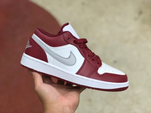 aj1 Bordeaux rouge bas Air Jordan1 Low AJ1 Bordeaux rouge chaussures de basket-ball basses 553560-615