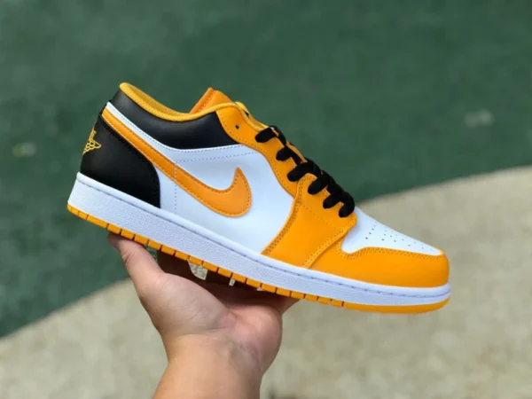 aj1 jaune blanc noir bas pur original Air Jordan 1 Low Taxi jaune blanc bas chaussures de basket-ball rétro 553558-701