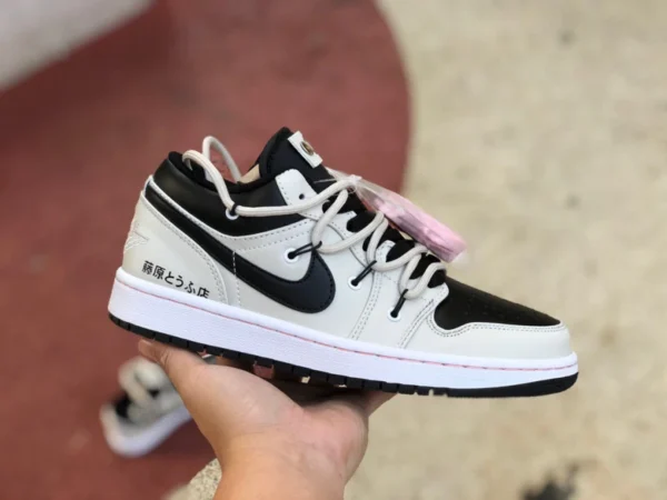 aj1 bracelet blanc et noir bas Air Jordan 1 Low AJ1 bracelet blanc, noir et rose chaussures de basket-ball de sport rétro basses pour hommes 553558-062