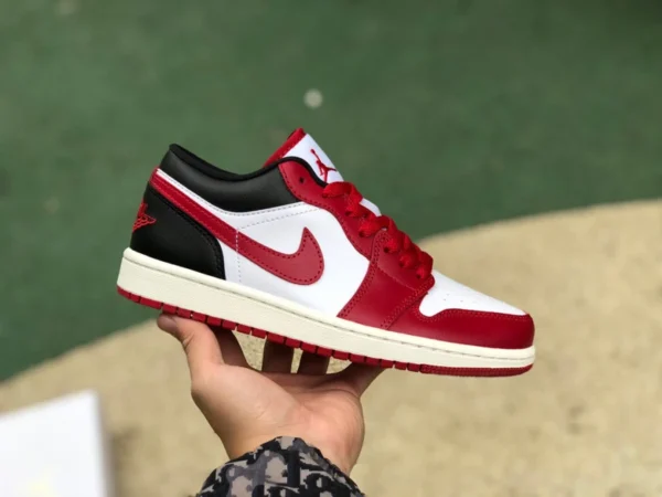 aj1 blanc rouge noir bas pur original Air Jordan 1 Low AJ1 blanc rouge noir Chicago chaussures de basket-ball rétro basses DC0774-160