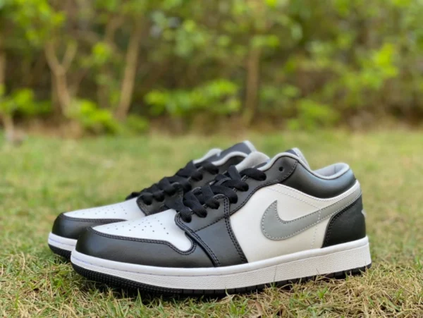 aj1 noir et blanc gris bas pur original Air Jordan 1 Low AJ1 noir et gris ombre chaussures de basket-ball basses 553558-040