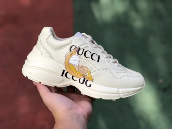 Gucci Rhyton banane GUCCI Gucci Rhyton série chaussures papa baskets double G