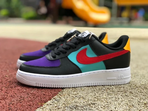 af1 noir rouge violet or bas Nike Air Force 1 LV8 EMB AF1 noir rouge violet or boucle baskets DN4178-001