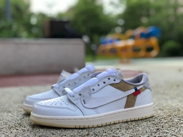 aj1ts joint beige gris Travis Scott x Nike Air Jordan 1 Low AJ1 joint lv baskets basses TS joint CZ0790-100