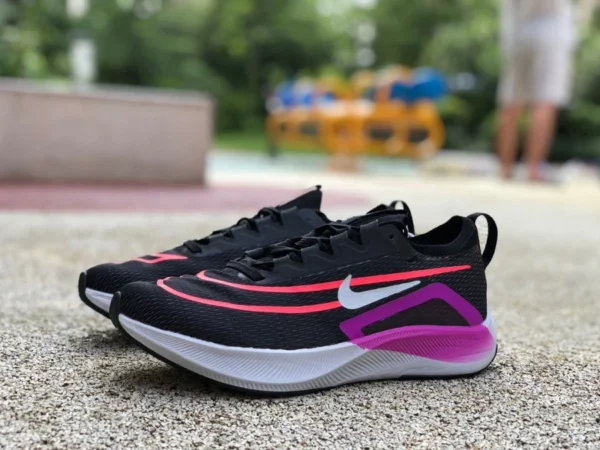 Zoom fly4 noir et violet Nike Zoom Fly 4 Nike amorti plaque de carbone marathon hommes et femmes en cours d'exécution CT2392-004