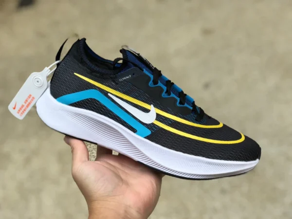 Zoom fly4 noir bleu jaune Nike Zoom Fly 4 Nike amorti plaque de carbone marathon hommes et femmes en cours d'exécution CT2392-003