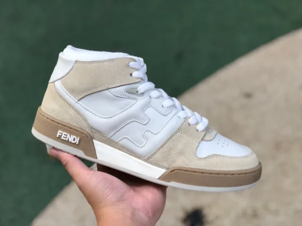 Fendi mi-haut beige jaune FENDI Fendi Match baskets décontractées mi-hautes