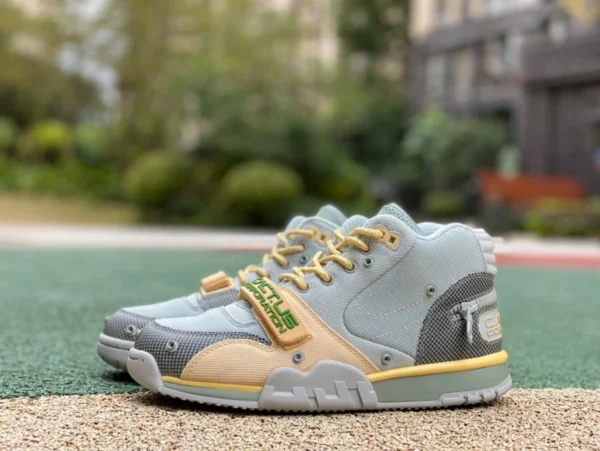 CACT.US CORP x Nike Air Trainer 1 mWheat "Travis Scott modèle commun superposition détachable rétro haut chaussures d'entraînement décontractées bleu DR7515-001