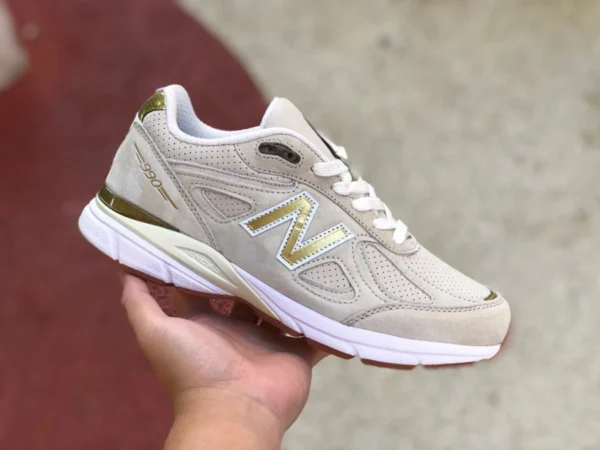 NB990m or blanc New Balance 990 V4 40e anniversaire limité étiquette rouge gris chaussures de course rétro M990AG4