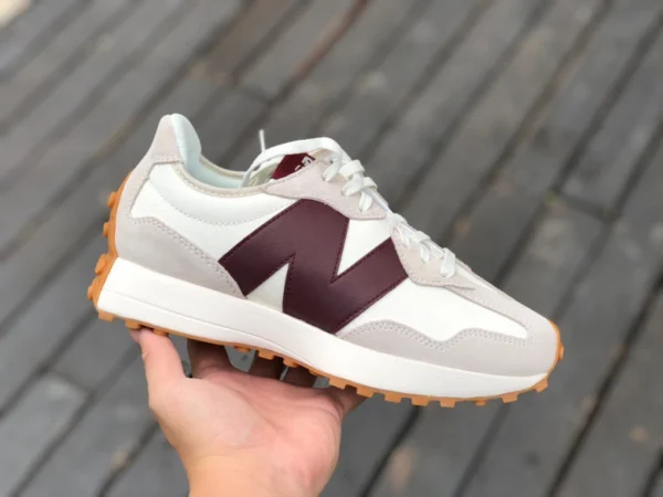 NB327 blanc vin rouge caoutchouc brut président pur Original New Balance NB327 série rétro chaussures de ville MS327ka