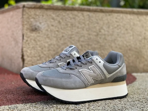 NB574 gris à semelles épaisses NEW BALANCE chaussures de papa décontractées rétro à semelles épaisses pour femmes WL57zba