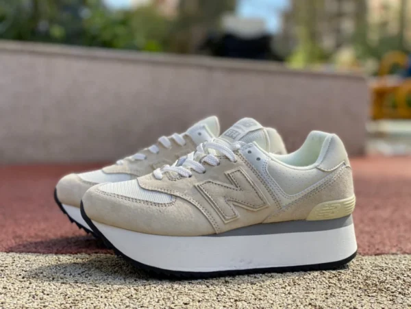 NB574 beige à semelles épaisses NEW BALANCE chaussures de papa décontractées rétro à semelles épaisses pour femmes WL575zaa