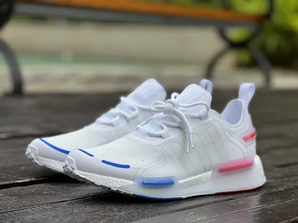 NMD_v3 blanc, bleu et rouge Adidas ADIDAS NMD_V3 blanc chaussures de course confortables et résistantes à l'usure pour hommes et femmes GX3379