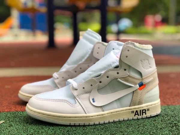 aj1ow blanc pur économique Air Jordan 1 AJ1 OFF-WHITE OW blanc pur édition limitée européenne AQ0818-100