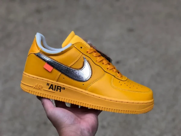 AF1 ow joint or et argent Nike Off White Air Force 1 AF1 OW joint or et argent jaune DD1876-700