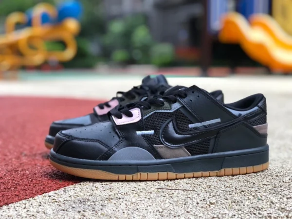 Dunk caoutchouc brut noir et gris Nike Dunk Low Scrap baskets basses cousues en caoutchouc brut noir et gris DB0500-001