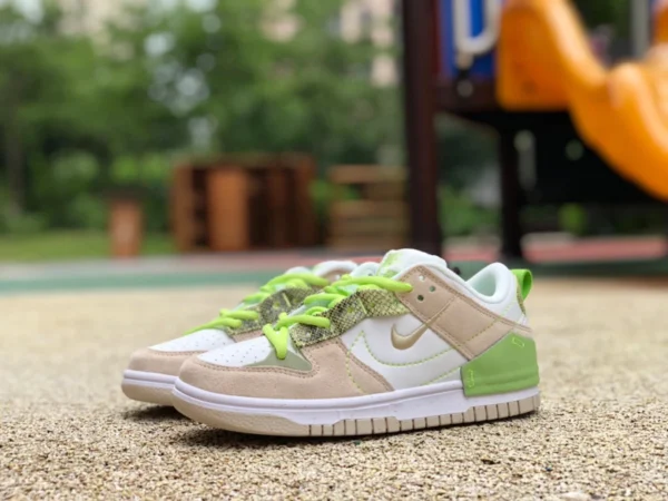 Dunk Green Snake Nike Dunk Low Disrupt 2 "Green Snake" Baskets décontractées rétro Femme Blanc Gris Vert Vert Serpent DV3206-001