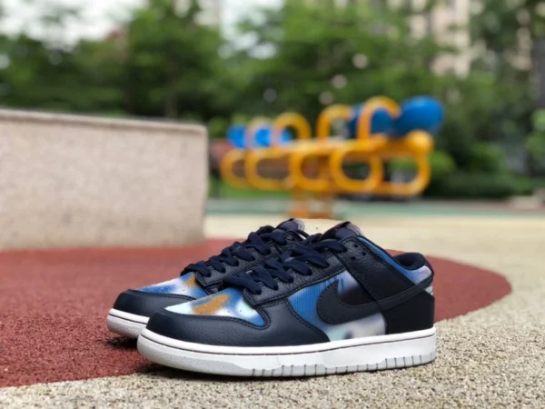 Dunk tie-dye graffiti Nike Dunk Low RETRO bleu marine tie-dye graffiti bas chaussures de skateboard décontractées DM0108-400