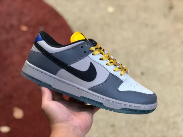 DUNK gris bleu jaune bas Nike Dunk Low Retro "University Blue" gris bleu jaune" crystal bottom dr6187-001