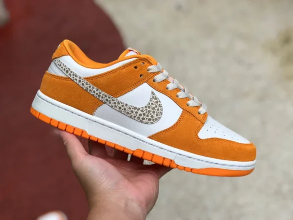 Dunk nouveau blanc orange bas Nike Dunk Low "Safari Swoosh" motif pierre léopard DR0156-800