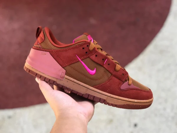 Dunk Disrupt 2 marron rouge Nike Dunk Low Disrupt 2 Nike baskets basses décontractées marron rouge pour femme DH4402-200