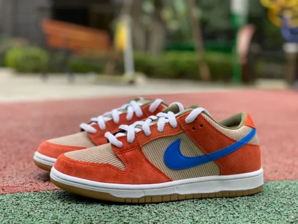 Dunk velours côtelé orange et bleu Nike SB Dunk Low Pro velours côtelé orange et bleu BQ6817-201-003-001