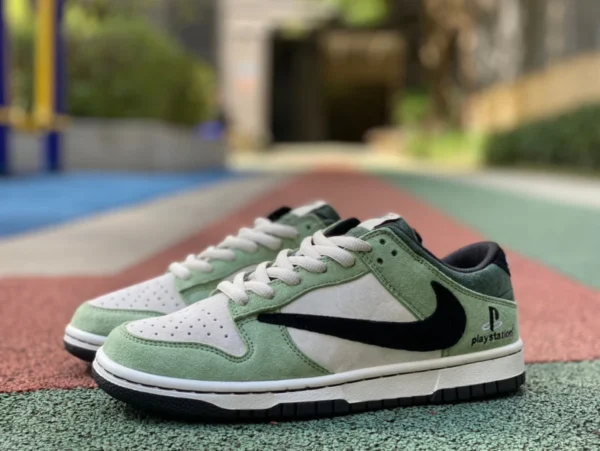 dunk barb gris vert faible TravisScott x Playstation x NikeSBDunkLow Nike chaussures de skateboard conjointes à trois CU1726-777