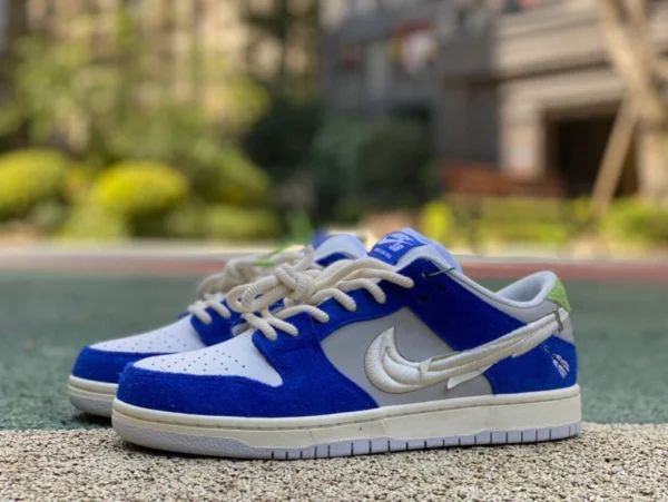 Dunk broderie blanche et bleue pure originale FLY x Nike SB Dunk Low « Game Royal » Fulai love Shanghai édition limitée DQ5130-400