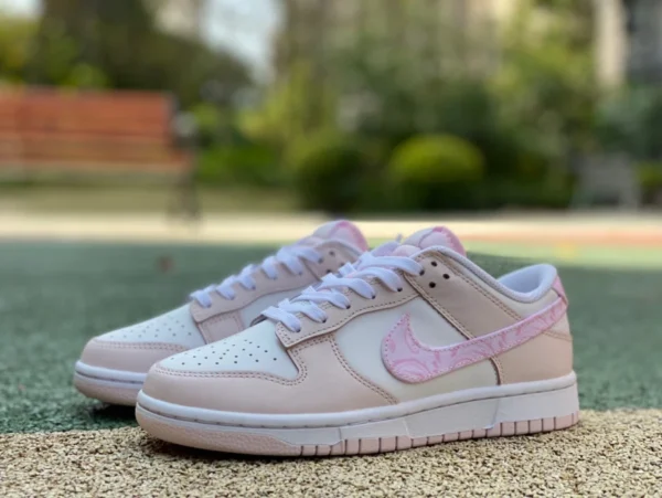 Dunk perle blanche poudre pure original Nike Dunk perle poudre blanche poudre rose Paisley baskets basses tendance décontractées pour hommes et femmes FD1449-100