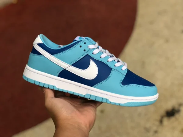 Dunk bleu bas Nike Dunk Low Retro QS Argon Caroline du Nord bleu blanc bleu chaussures antidérapantes décontractées DM0121-400