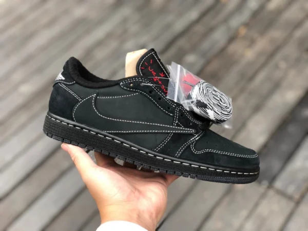 aj1 barbe bas haut noir âme nouvel emballage boîte d'origine Travis Scott x Air Jordan 1 Low OG "Barb 5.0" dm7866-001