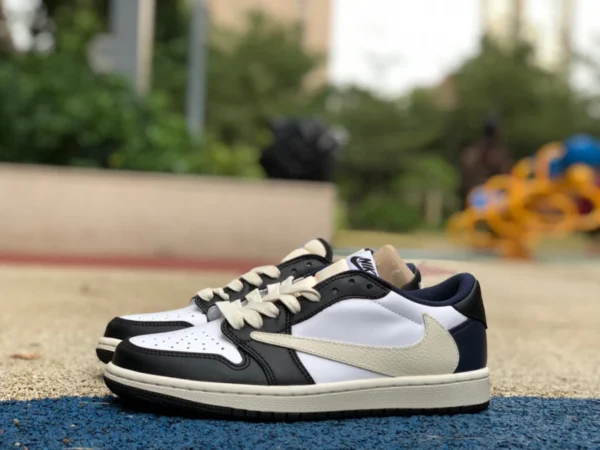 aj1 barb bas noir et blanc marine Travis Scott x Air Jordan 1 Low bas-top barb TS baskets communes cq4277-999