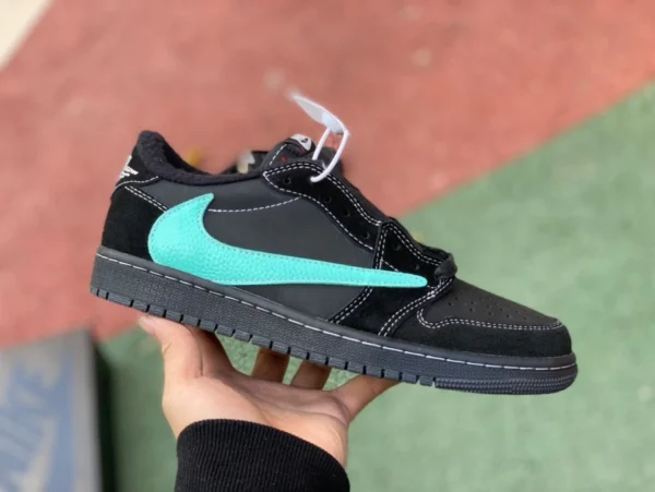 aj1 barb bas noir Tiffany T IFFANY & CO./Tiffany x Travis Scott x Air Jordan 1 Low « 11837 » dz1382-001