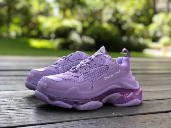 Balenciaga coussin d'air violet Balenciaga Balenciaga Triple S Clear Sole chaussures de papa basses à la mode antidérapantes et résistantes à l'usure